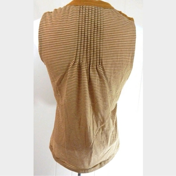 C. Keer Anthro Golden Brown Pleated Top - Picture 3 of 4